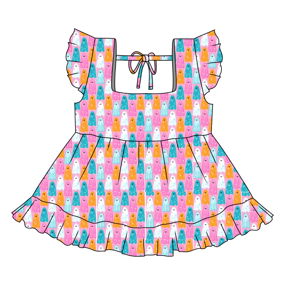 Lets Go Ghouls - Sadie Tie Back Ruffle Top - PRE ORDER