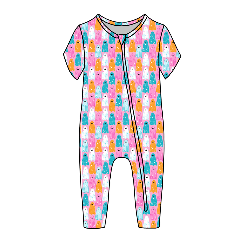 Lets Go Ghouls Dandelion Short Sleeve Sleeper Bamboo - PRE ORDER