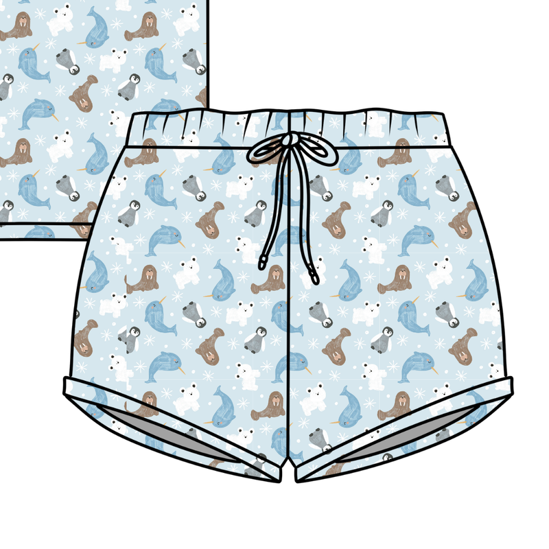 Snowy Sidekicks Jazzy Adult Shorts - Bamboo - Pre Order - Christmas Special