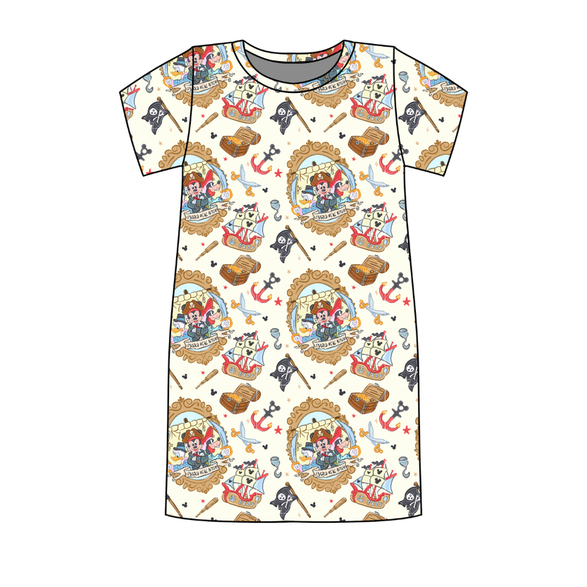 Ahoy, Matey! Poppy Oversized Sleep Shirt Bamboo - Pre Order