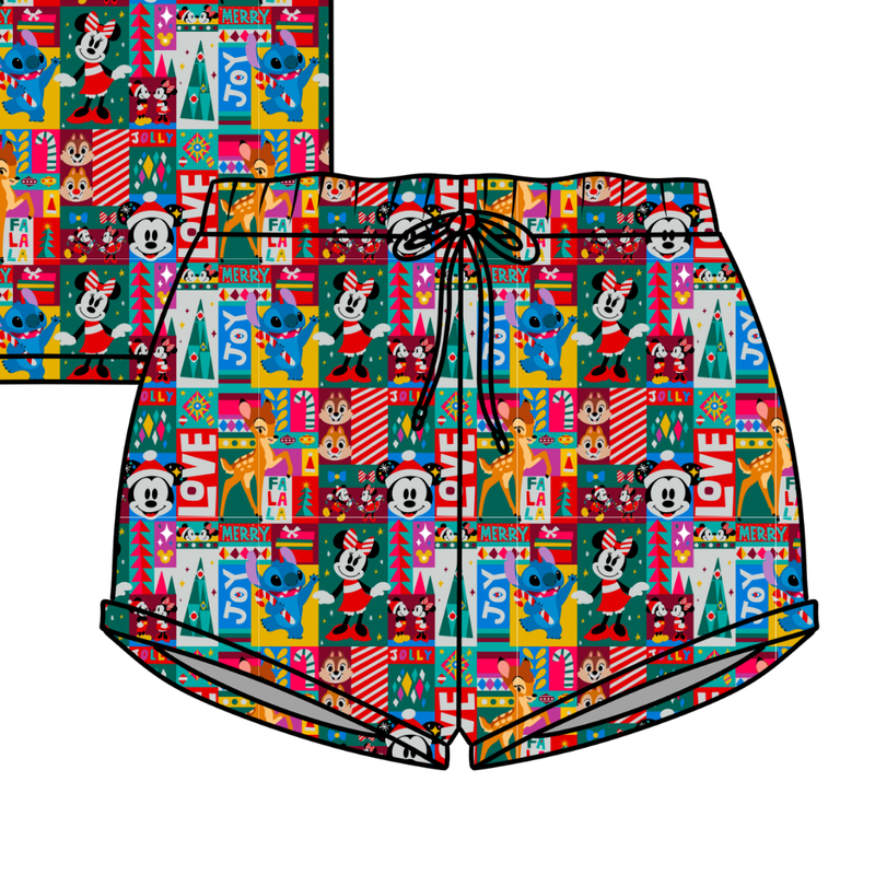 Jolly Patchwork Jazzy Adult Shorts - Bamboo - Pre Order - Christmas Special