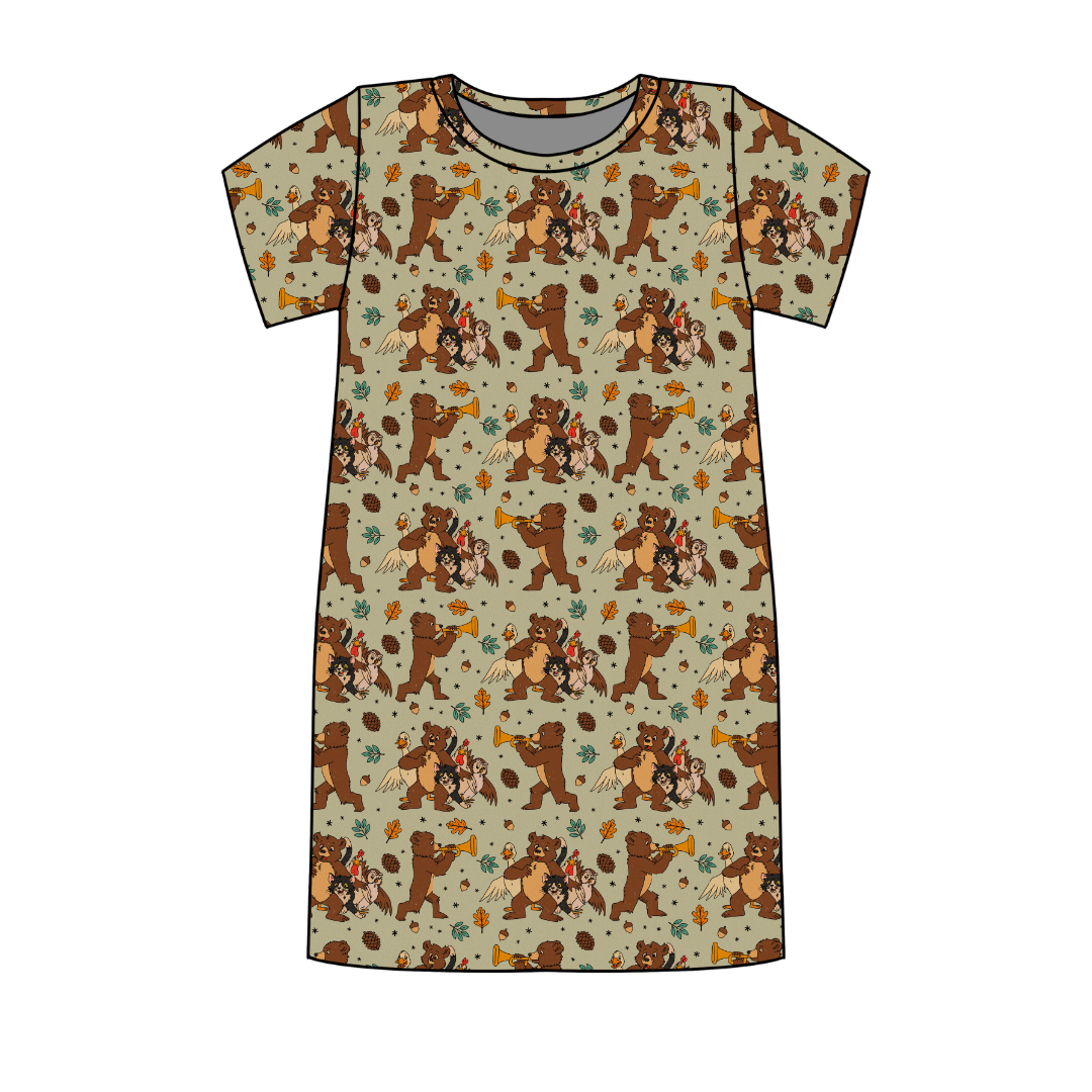Woodland Melody Poppy Oversized Sleep Shirt Bamboo - Pre Order