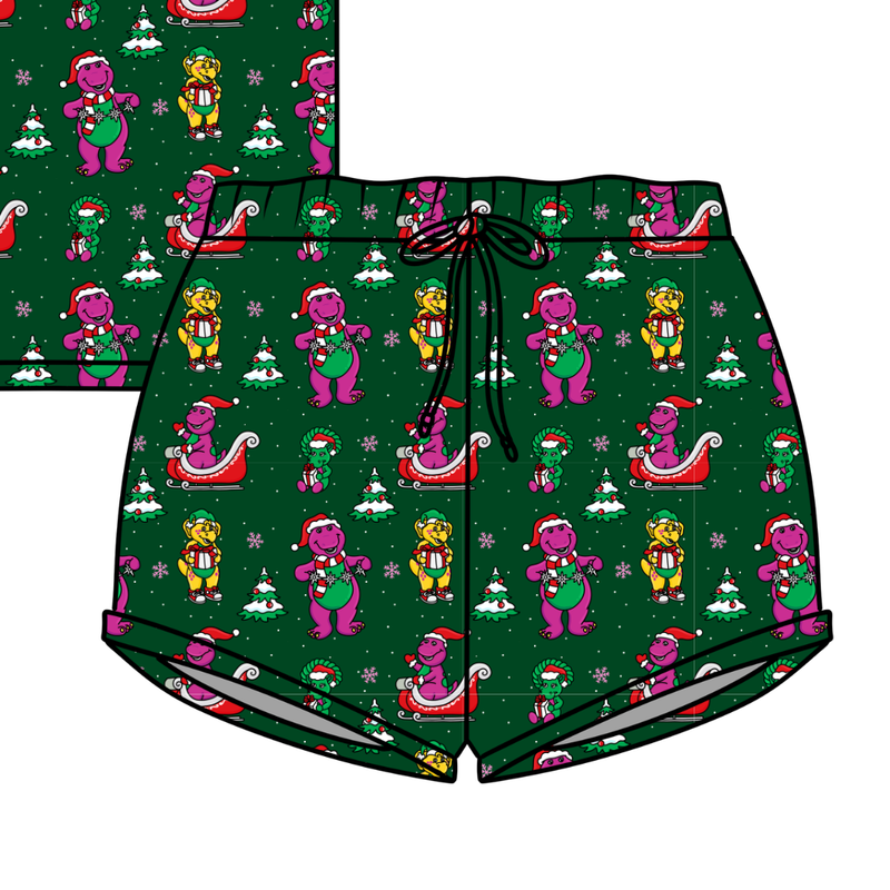 Dino Days of Christmas Jazzy Adult Shorts - Bamboo - Pre Order - Christmas Special