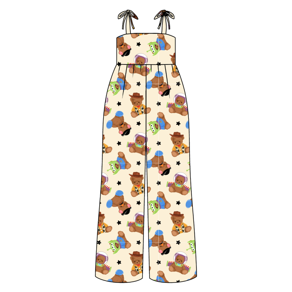 Toy Box Besties Rene Adult Shoulder Tie Jumpsuit Bamboo - Pre Order