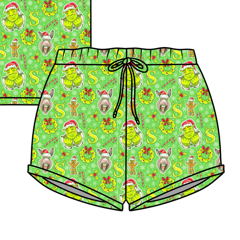 Swamp Bells Jazzy Adult Shorts - Bamboo - Pre Order - Christmas Special
