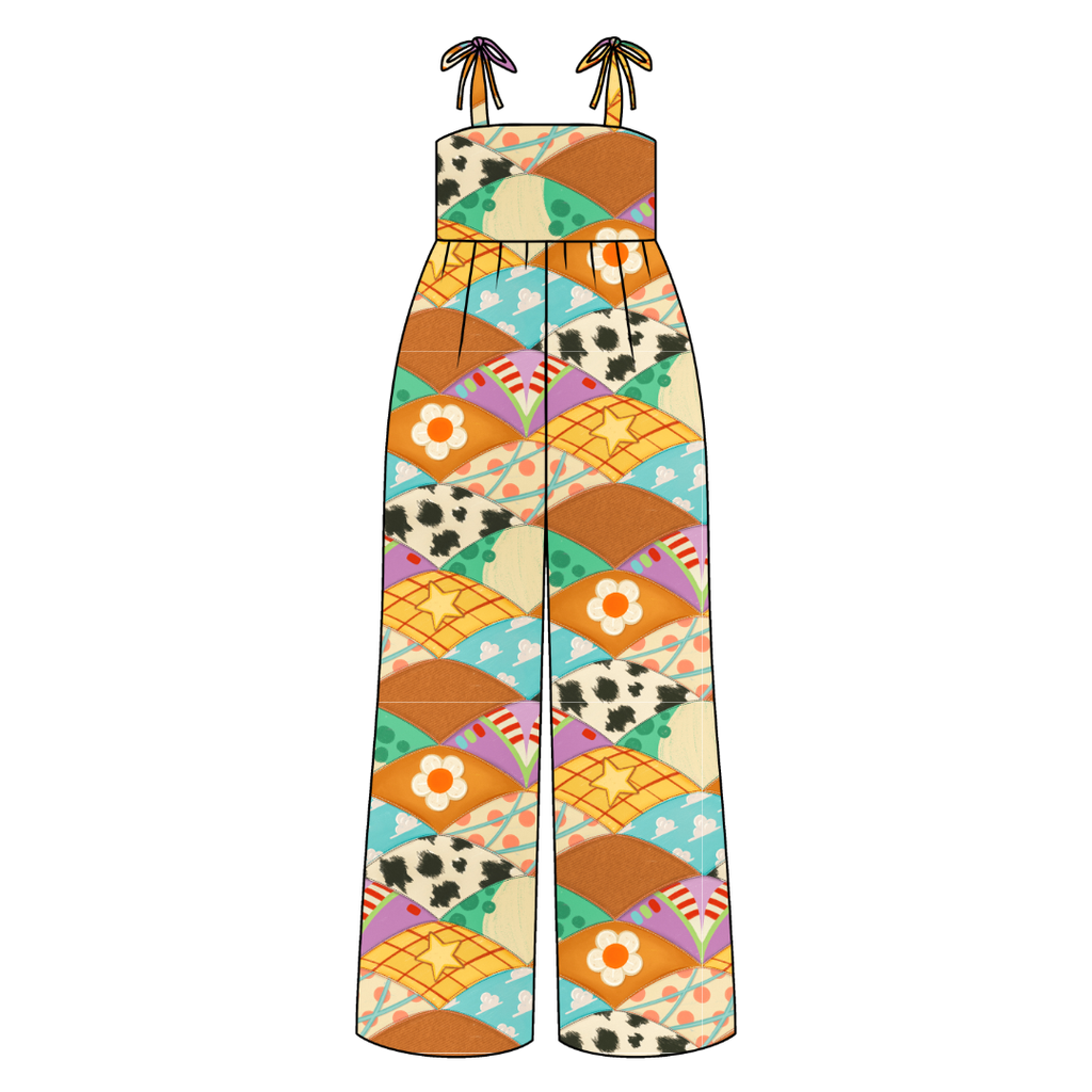 stitched in dreams Rene Adult Shoulder Tie Jumpsuit Bamboo - Pre Order