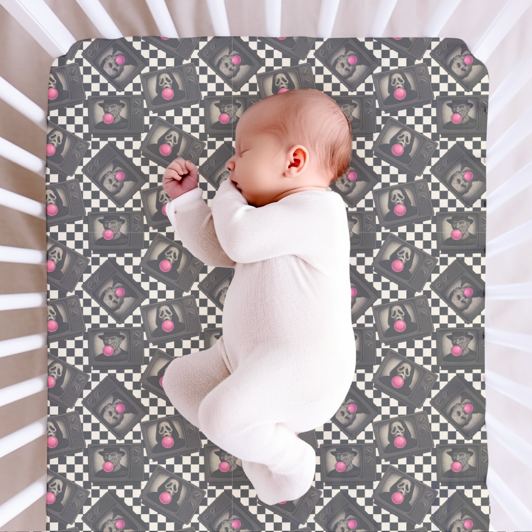 Bubblegum Fright Night Fitted Sheet Bamboo - PRE ORDER