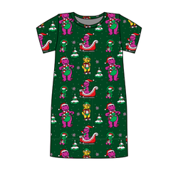 Dino Days of Christmas Poppy Women's Lounge Dress - Bamboo - Pre Order - Christmas Special