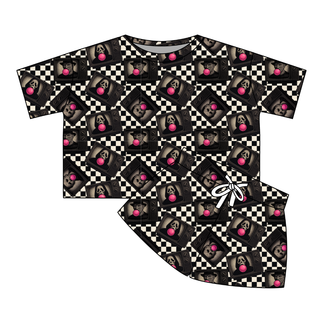Bubblegum Fright Night - Kickback Oversized Ribbed Lounge Set - PRE ORDER