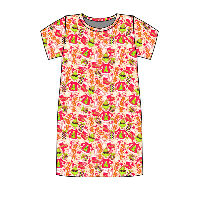 Baking Spirits Bright Poppy Women's Lounge Dress - Bamboo - Pre Order - Christmas Special