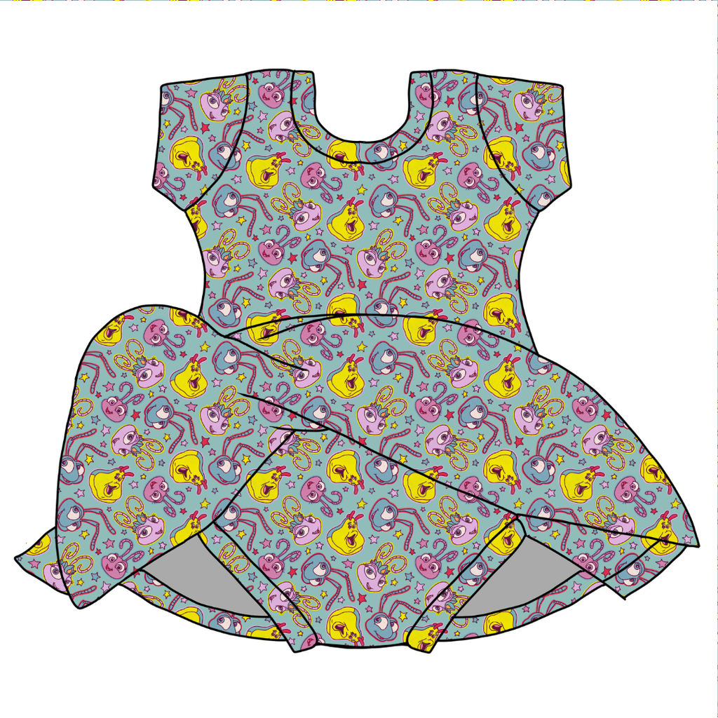Bugs Chic Short sleeve Skirted Leotard Knit - PRE ORDER