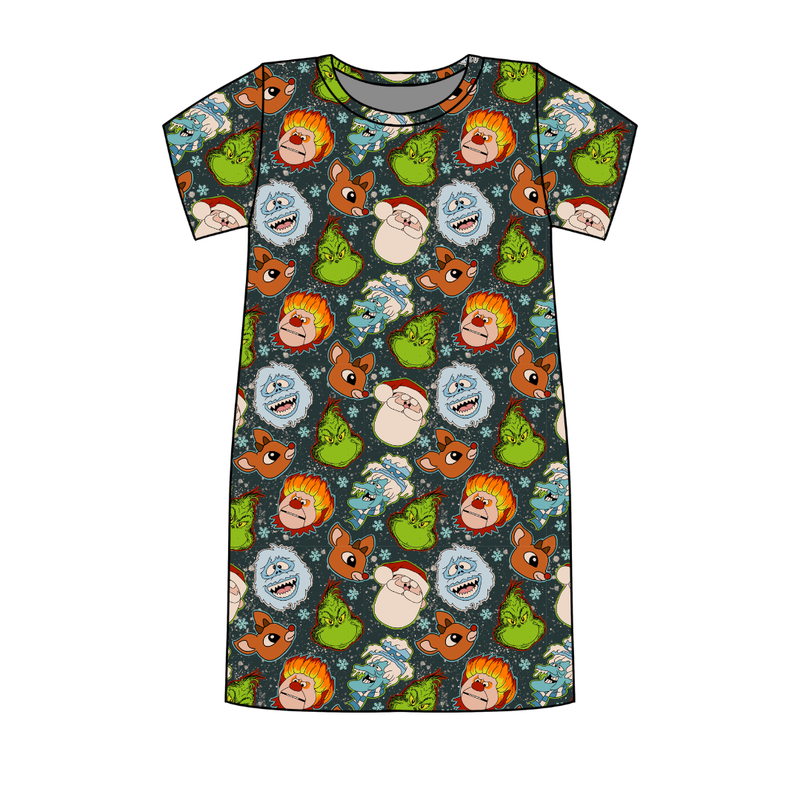 Classic Christmas Mischief Poppy Women's Lounge Dress - Bamboo - Pre Order - Christmas Special