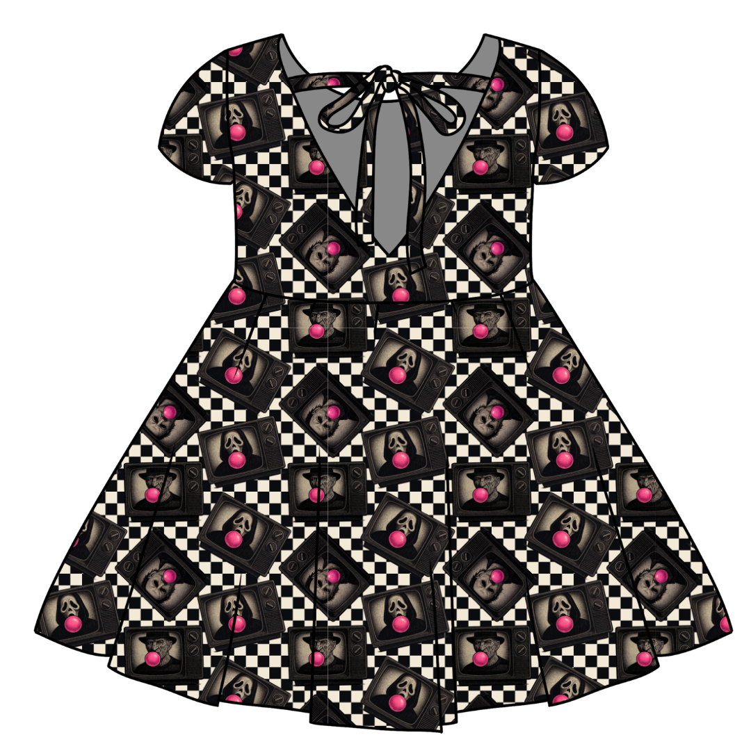 BUBBLEGUM FRIGHT NIGHT - Honey Girl's Twirl Dress Bamboo - PRE ORDER