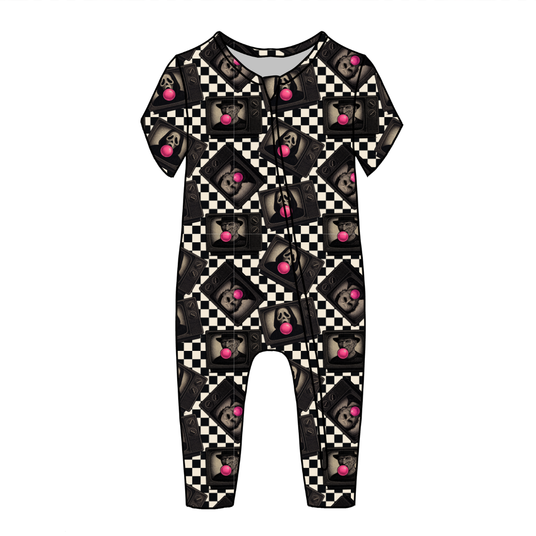 Bubblegum Fright Night Dandelion Short Sleeve Sleeper Bamboo - PRE ORDER