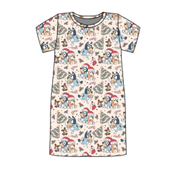 Heeler Holiday Poppy Women's Lounge Dress - Bamboo - Pre Order - Christmas Special