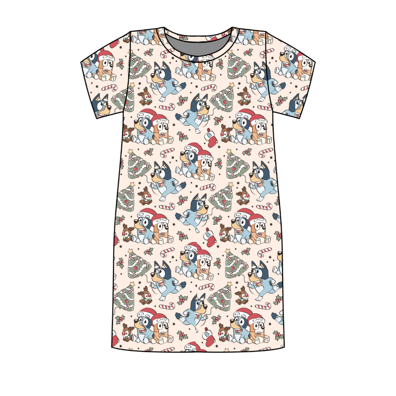Heeler Holiday Poppy Women's Lounge Dress - Bamboo - Pre Order - Christmas Special