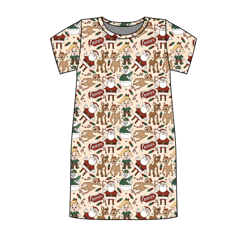 Red Nose Poppy Women's Lounge Dress - Bamboo - Pre Order - Christmas Special