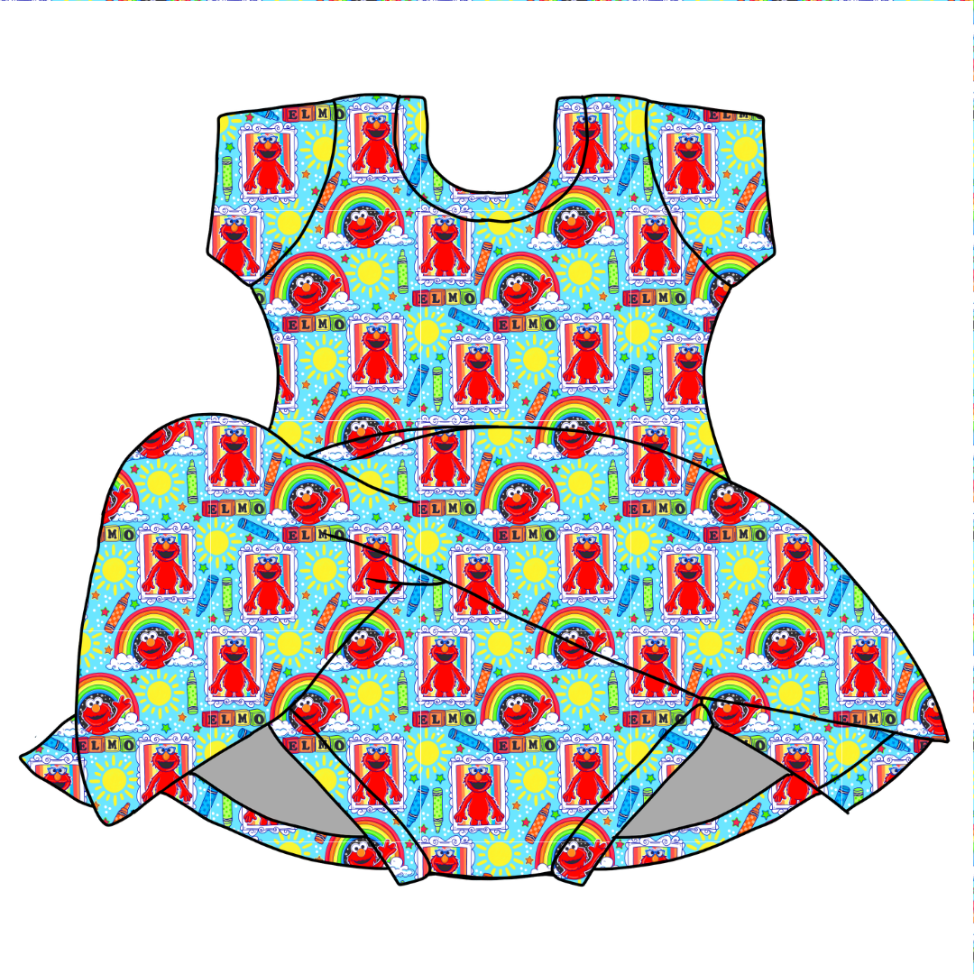 Learning is fun!? Chic Short sleeve Skirted Leotard Knit - PRE ORDER
