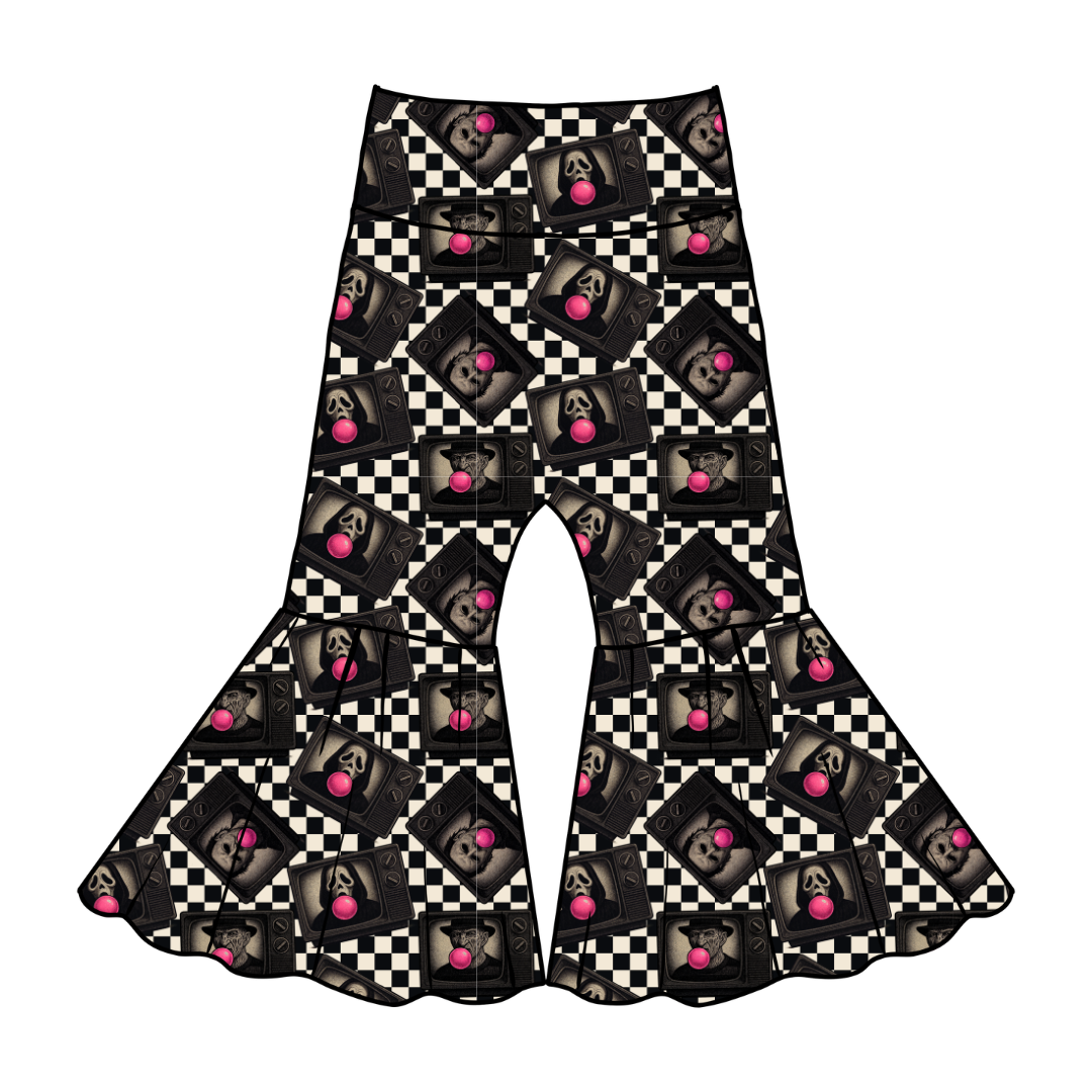 Bubblegum Fright Night - Mirage Knit Flares - PRE ORDER