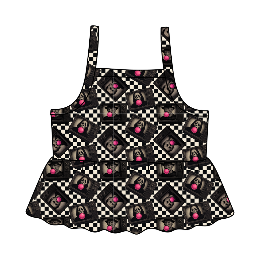 Bubblegum Fright Night - Tootsie Peplum Tank Knit - PRE ORDER