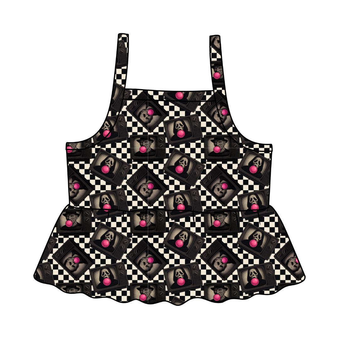 Bubblegum Fright Night - Tootsie Peplum Tank Knit - PRE ORDER