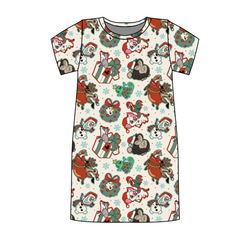 Christmas Sidekicks Poppy Women's Lounge Dress - Bamboo - Pre Order - Christmas Special