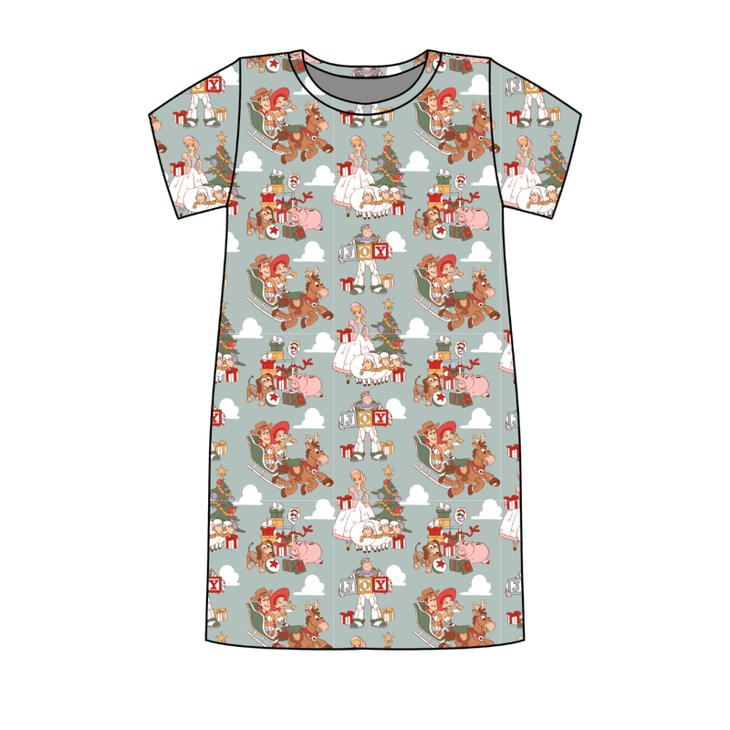 Christmas Toy Box Poppy Women's Lounge Dress - Bamboo - Pre Order - Christmas Special