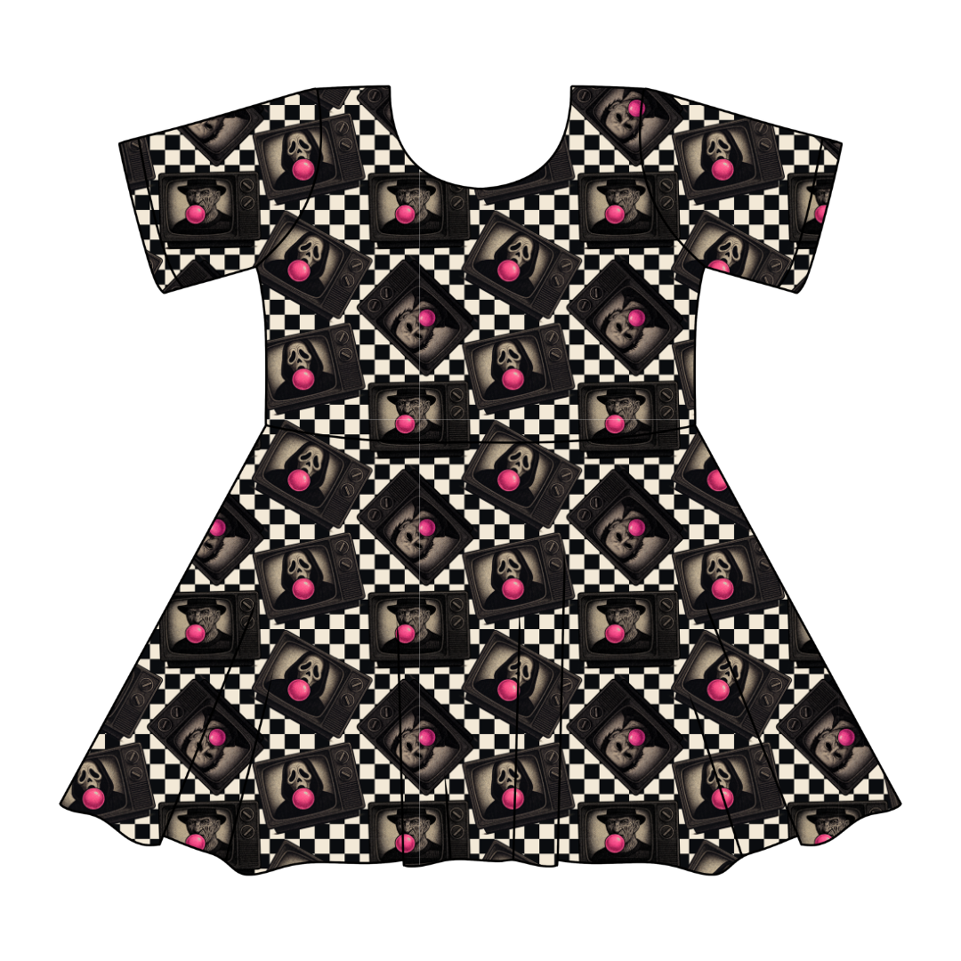 Bubblegum Fright Night - SIERRA - KNIT TWIRL DRESS - PRE ORDER