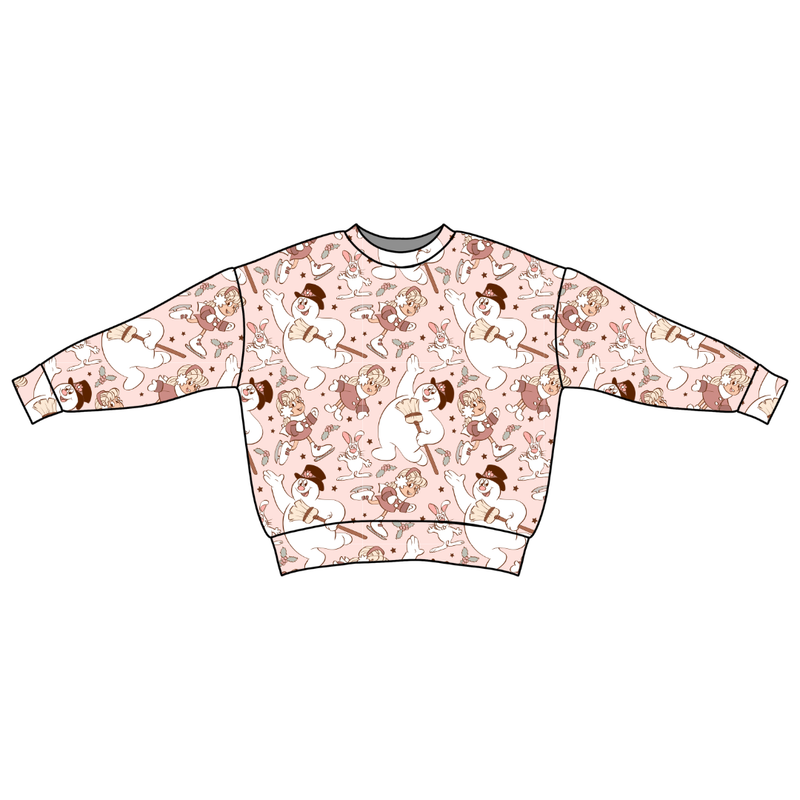 Jolly Snowman - Pink Zayn Oversized Top - Bamboo - Pre Order - Christmas Special