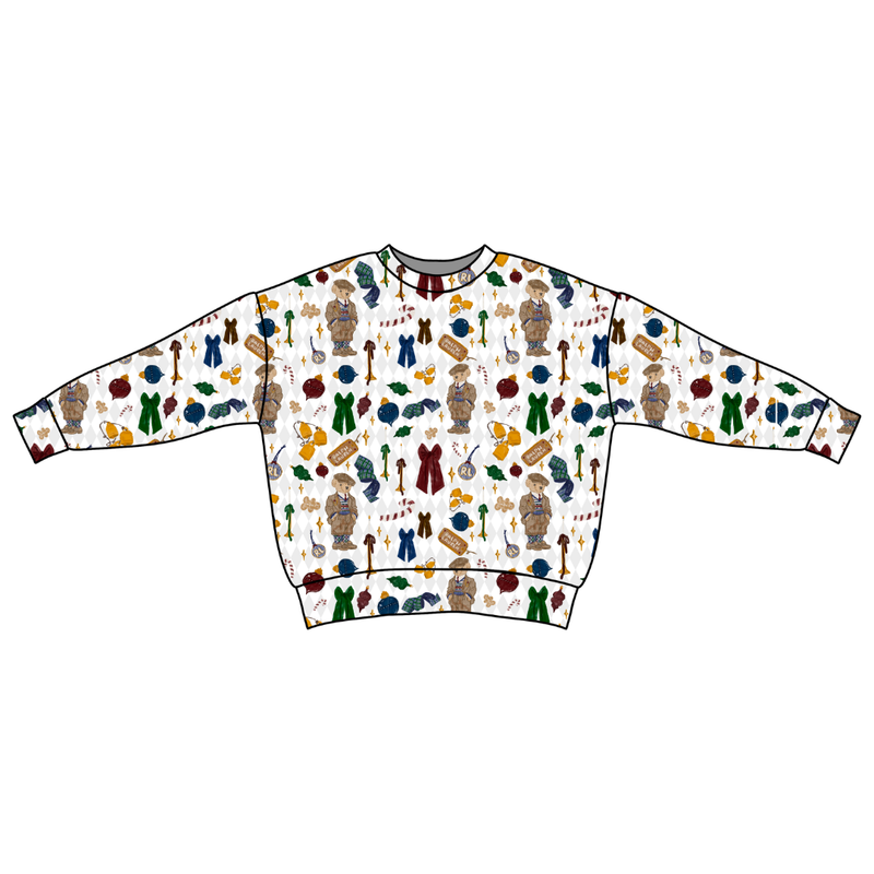 Holly & Plaid Zayn Oversized Top - Bamboo - Pre Order - Christmas Special