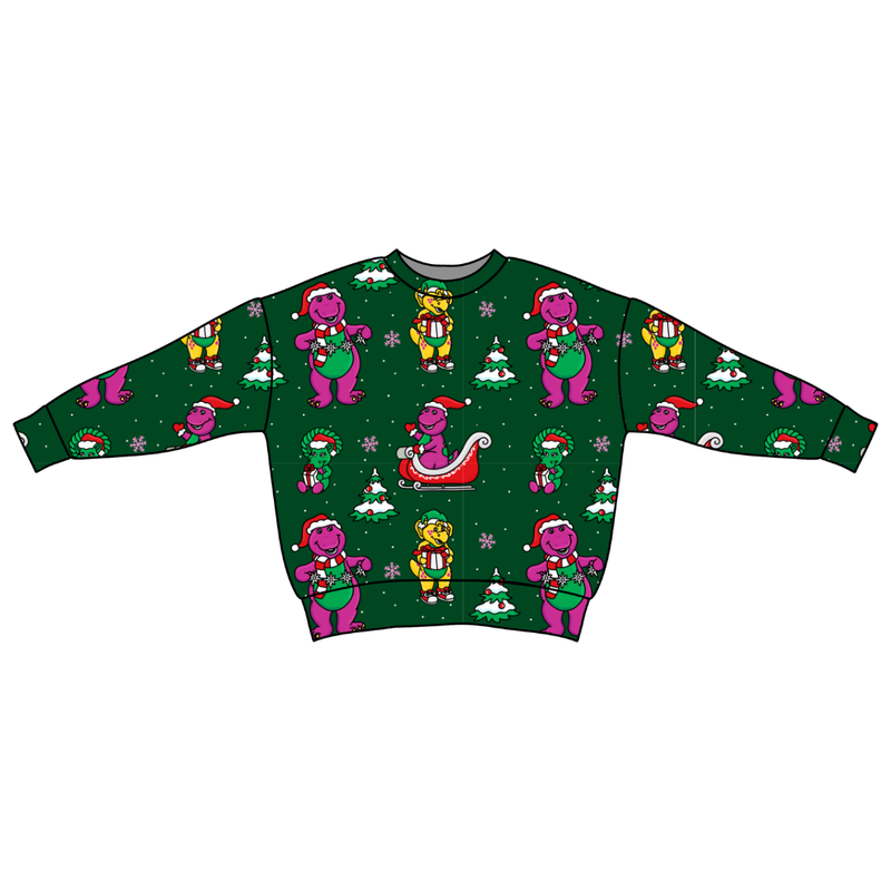 Dino Days of Christmas Zayn Oversized Top - Bamboo - Pre Order - Christmas Special