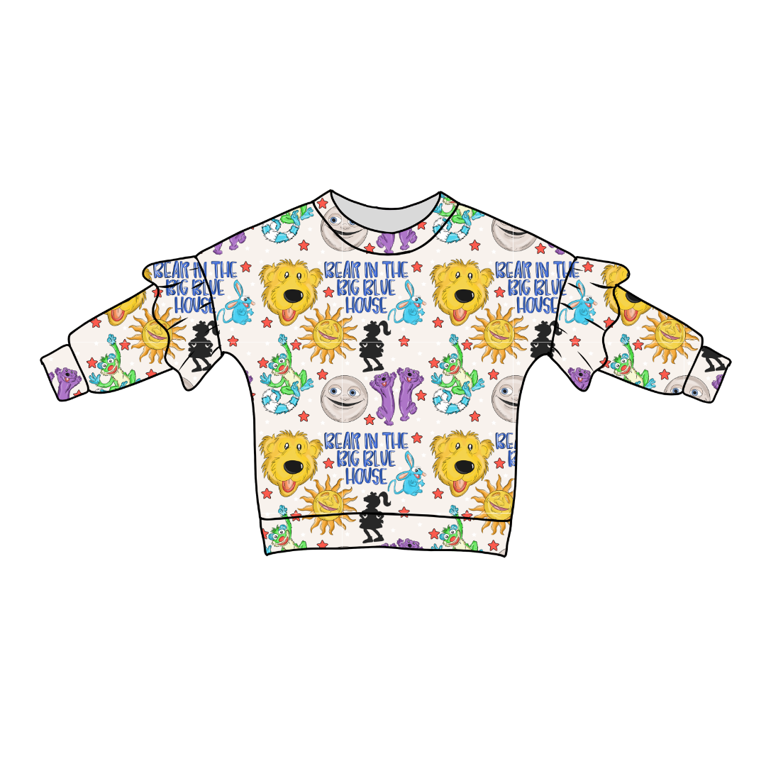 The Big House Lillie Ruffle Sweater Bamboo - PRE ORDER