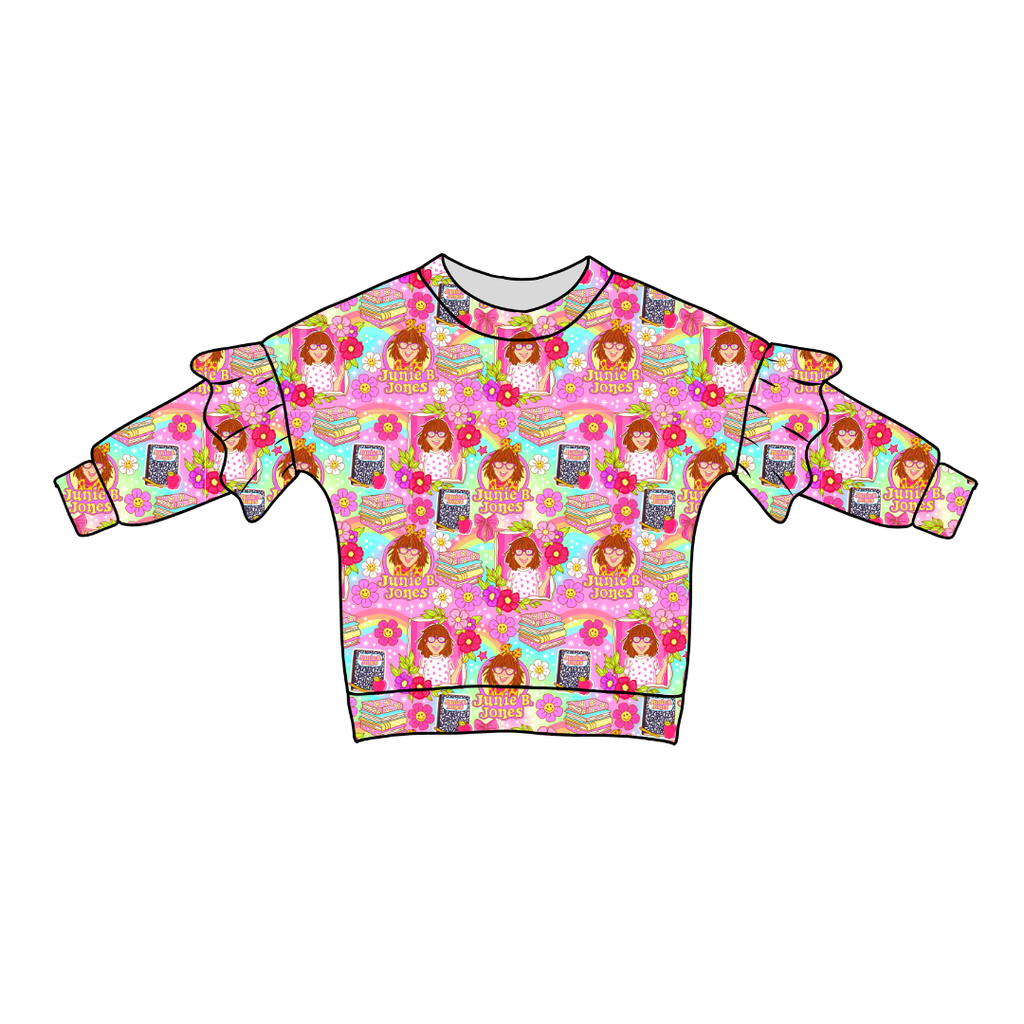 B is for Lillie Ruffle Sweater Bamboo - PRE ORDER