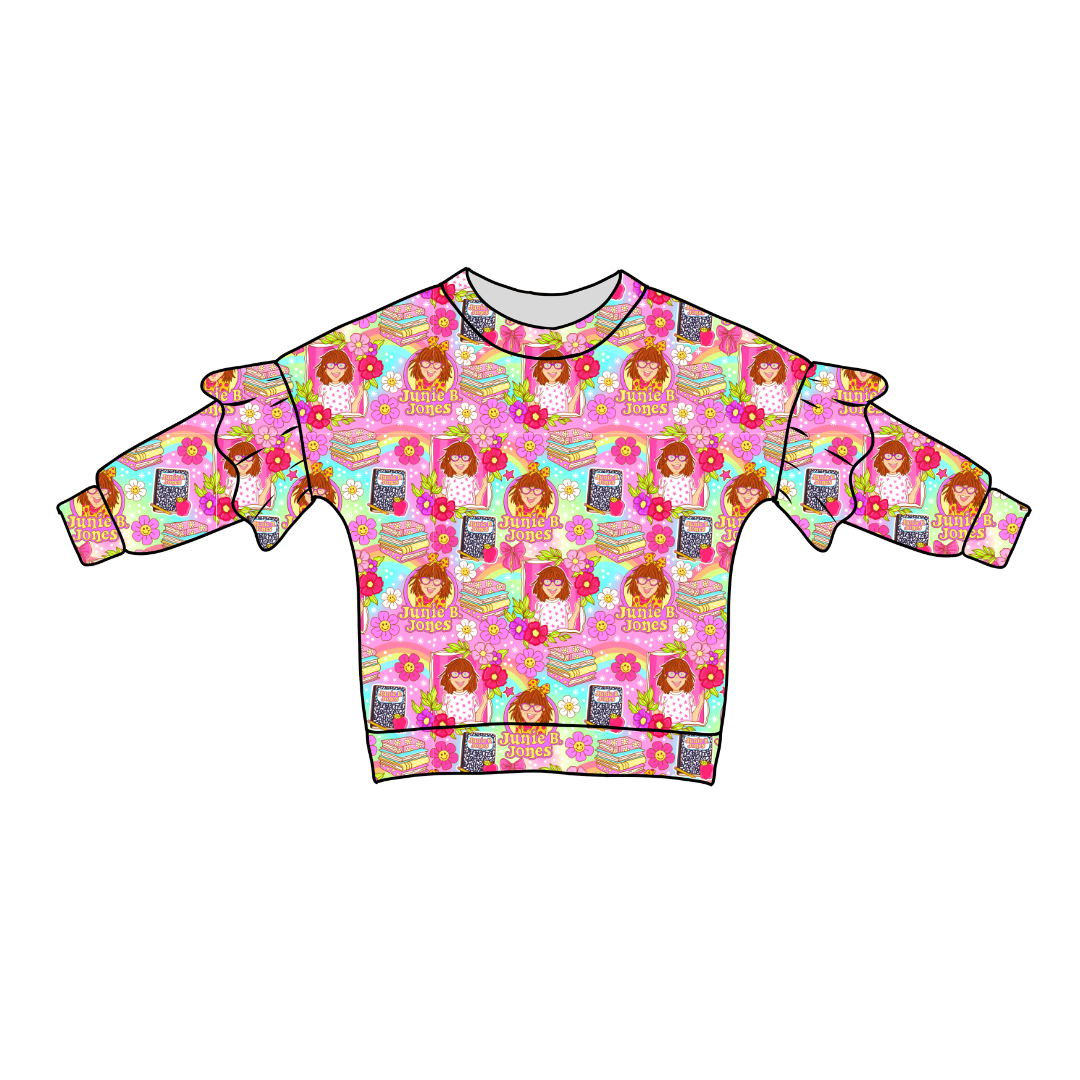 B is for Lillie Ruffle Sweater Bamboo - PRE ORDER