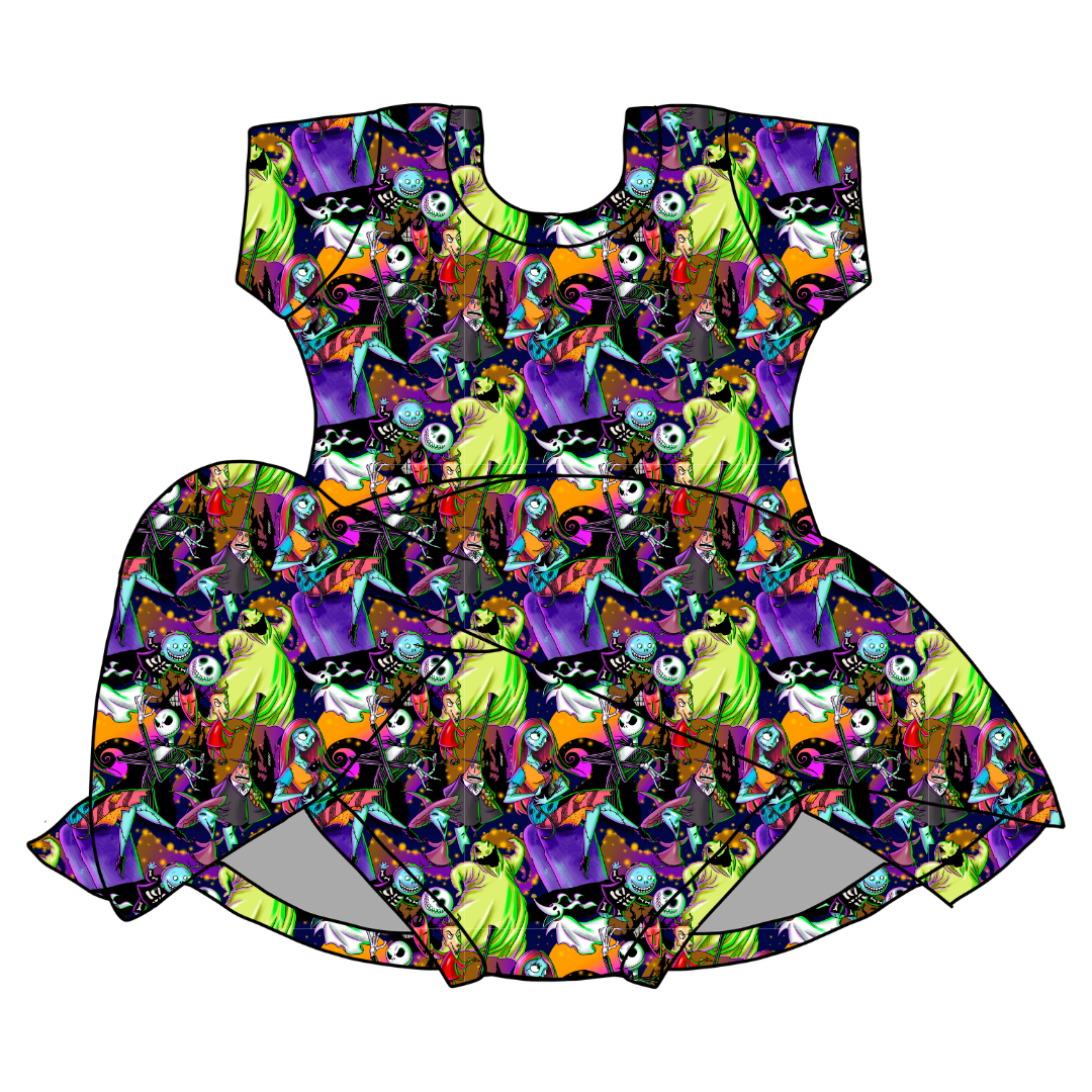 Sandy Claw - Chic Short sleeve Skirted Leotard Knit - PRE ORDER