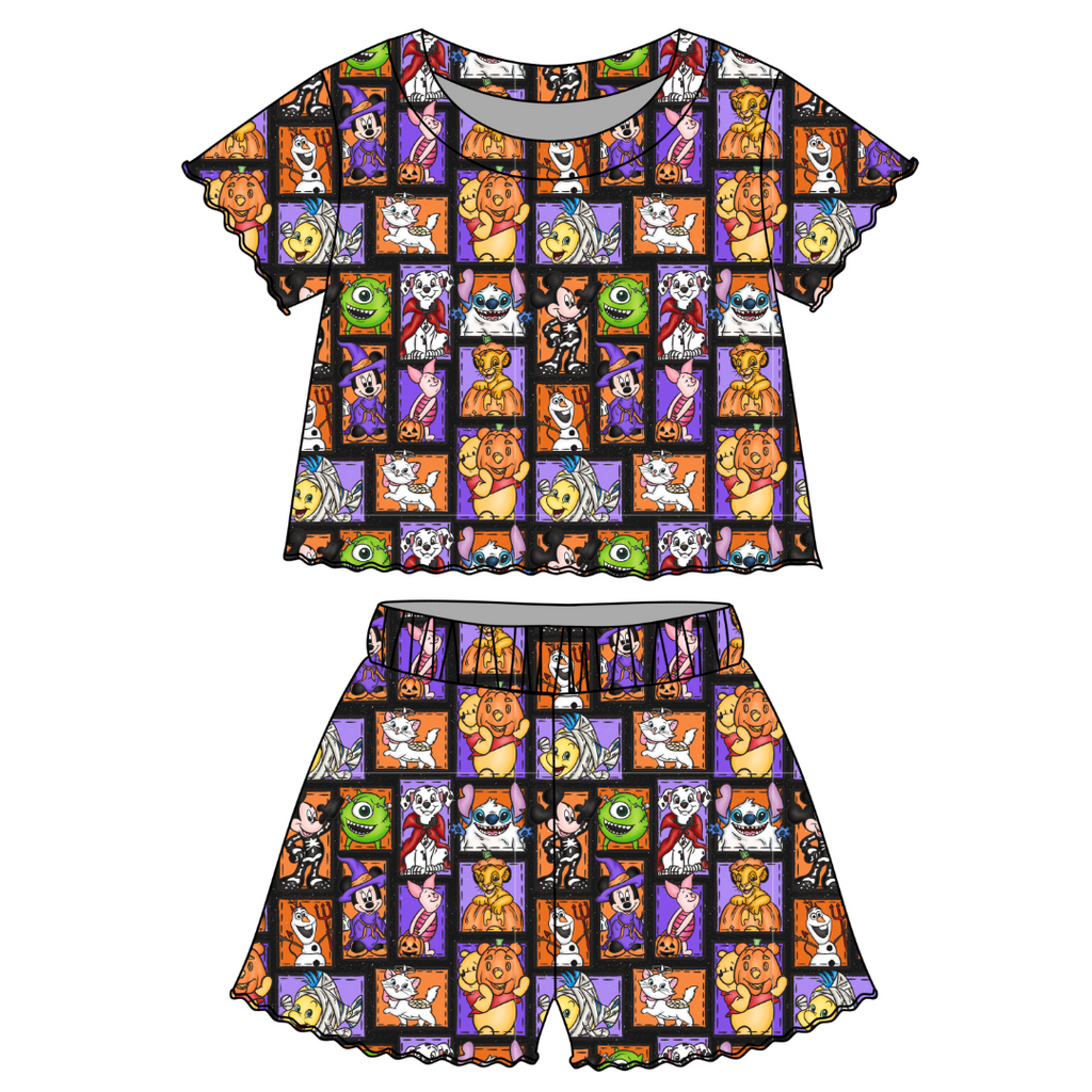 Magical Mashup - Orchid Ruffle Short Sleeve Short Set Bamboo - PRE ORDER
