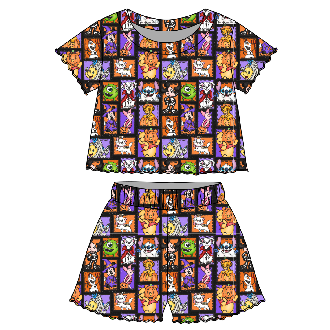 Magical Mashup - Orchid Ruffle Short Sleeve Short Set Bamboo - PRE ORDER