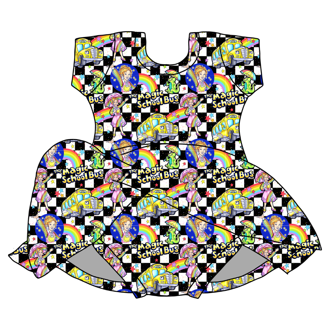 Magic School  Days Chic Short sleeve Skirted Leotard Knit - PRE ORDER