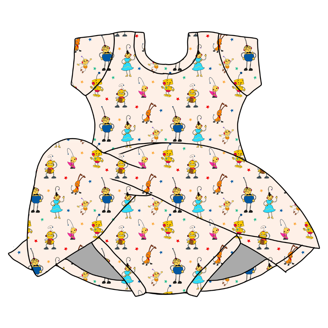 Playtime Pals Chic Short sleeve Skirted Leotard Knit - PRE ORDER