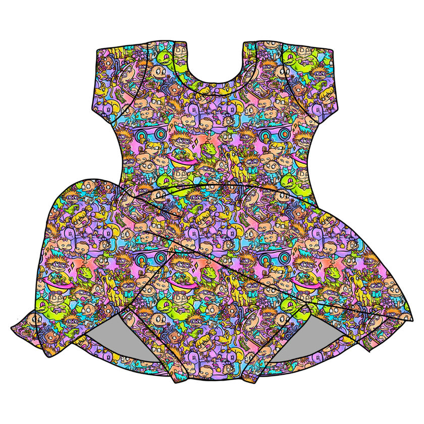 90's Playdate Charming Short Sleeve Skirted Leotard - PRE ORDER