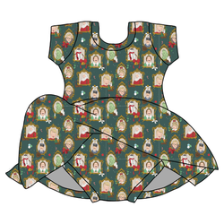 Holiday Box Office Charming Short Sleeve Skirted Leotard  - Bamboo - Pre Order - Christmas Special