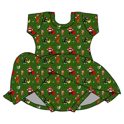 Cozy Cabin Christmas Charming Short Sleeve Skirted Leotard  - Bamboo - Pre Order - Christmas Special