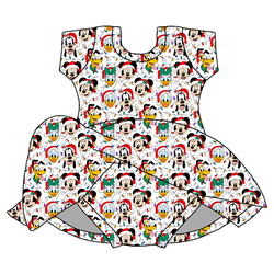 Jolly Holiday Crew Charming Short Sleeve Skirted Leotard  - Bamboo - Pre Order - Christmas Special