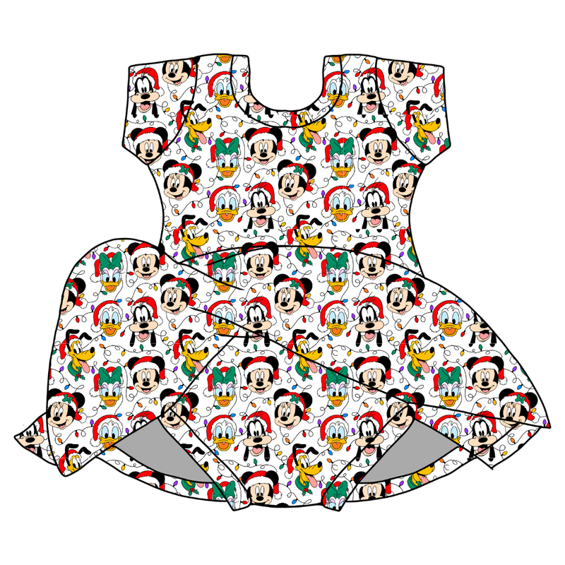 Jolly Holiday Crew Charming Short Sleeve Skirted Leotard  - Bamboo - Pre Order - Christmas Special