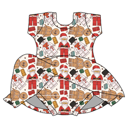 Building Christmas Memories Charming Short Sleeve Skirted Leotard  - Bamboo - Pre Order - Christmas Special