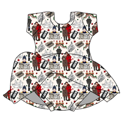 Alone at Home Charming Short Sleeve Skirted Leotard  - Bamboo - Pre Order - Christmas Special