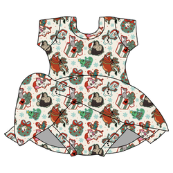 Christmas Sidekicks Charming Short Sleeve Skirted Leotard  - Bamboo - Pre Order - Christmas Special