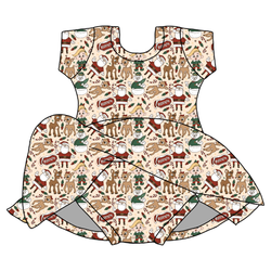 Red Nose Charming Short Sleeve Skirted Leotard  - Bamboo - Pre Order - Christmas Special