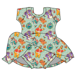 Christmas at the Big House Charming Short Sleeve Skirted Leotard  - Bamboo - Pre Order - Christmas Special