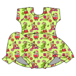 Merry Girl Era Charming Short Sleeve Skirted Leotard  - Bamboo - Pre Order - Christmas Special